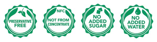Rugani Juice is | Preservative free | Not from concentrate | Has no added sugar | No added water